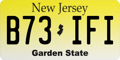 NJ license plate B73IFI
