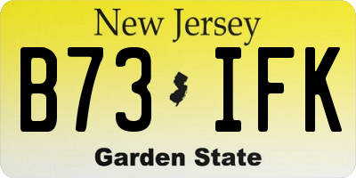 NJ license plate B73IFK