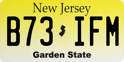 NJ license plate B73IFM