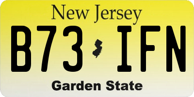 NJ license plate B73IFN