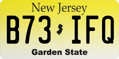 NJ license plate B73IFQ