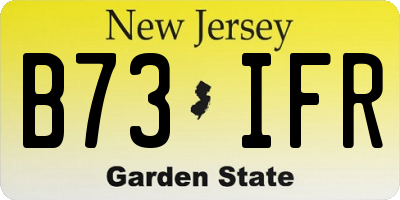 NJ license plate B73IFR