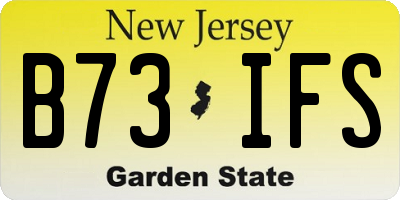 NJ license plate B73IFS