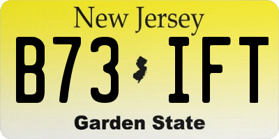 NJ license plate B73IFT