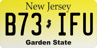 NJ license plate B73IFU