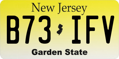 NJ license plate B73IFV