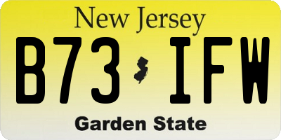 NJ license plate B73IFW