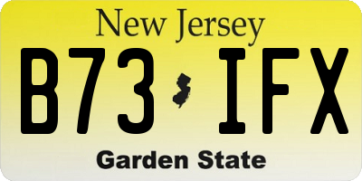 NJ license plate B73IFX