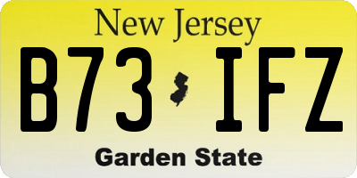 NJ license plate B73IFZ