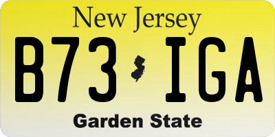 NJ license plate B73IGA