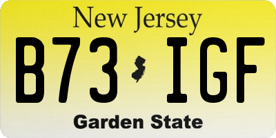 NJ license plate B73IGF