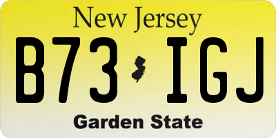 NJ license plate B73IGJ