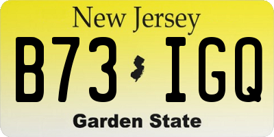 NJ license plate B73IGQ