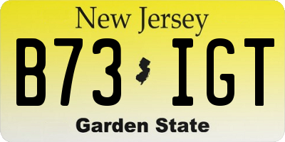 NJ license plate B73IGT