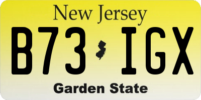 NJ license plate B73IGX