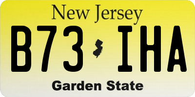 NJ license plate B73IHA