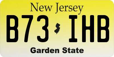 NJ license plate B73IHB