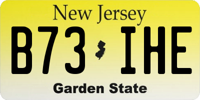 NJ license plate B73IHE