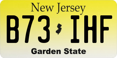 NJ license plate B73IHF