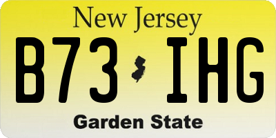 NJ license plate B73IHG