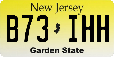 NJ license plate B73IHH
