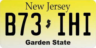 NJ license plate B73IHI