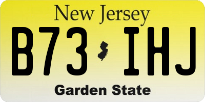 NJ license plate B73IHJ