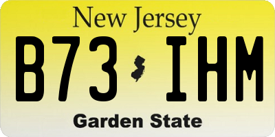 NJ license plate B73IHM