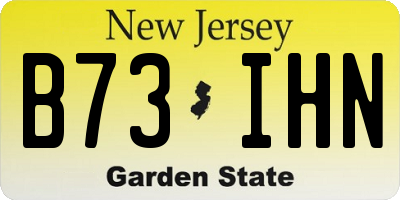NJ license plate B73IHN