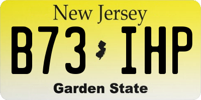 NJ license plate B73IHP