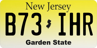NJ license plate B73IHR
