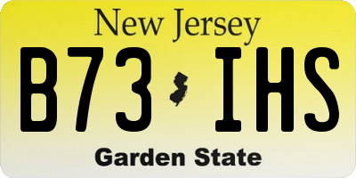 NJ license plate B73IHS