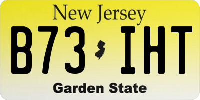 NJ license plate B73IHT