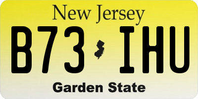NJ license plate B73IHU