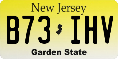 NJ license plate B73IHV
