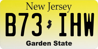 NJ license plate B73IHW