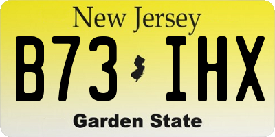 NJ license plate B73IHX