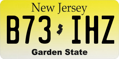 NJ license plate B73IHZ