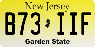 NJ license plate B73IIF