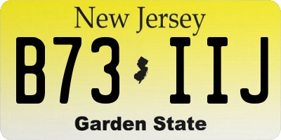 NJ license plate B73IIJ