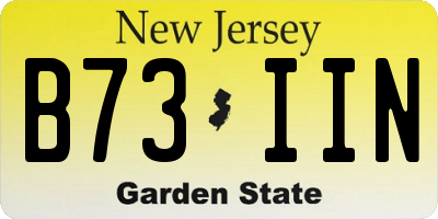 NJ license plate B73IIN