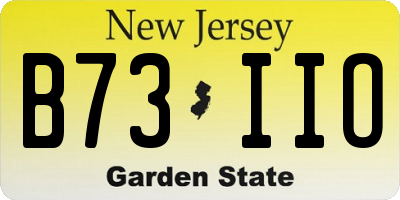 NJ license plate B73IIO
