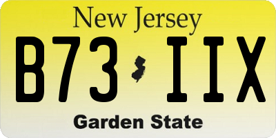 NJ license plate B73IIX