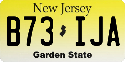 NJ license plate B73IJA