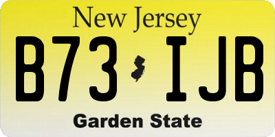 NJ license plate B73IJB