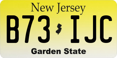 NJ license plate B73IJC