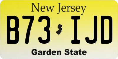NJ license plate B73IJD