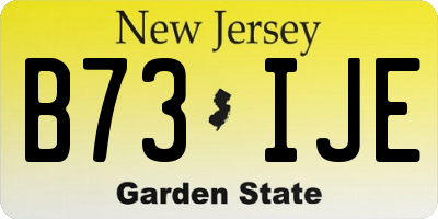NJ license plate B73IJE