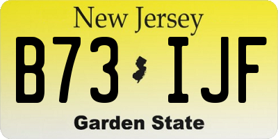 NJ license plate B73IJF