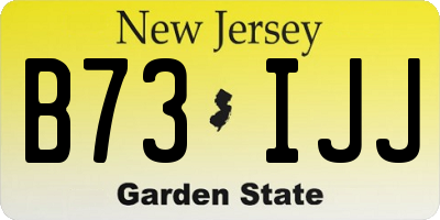 NJ license plate B73IJJ